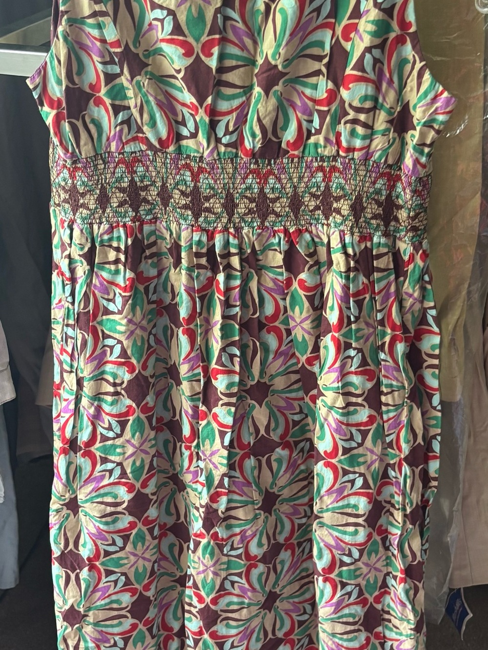 Chadwicks Multicolor Floral Smocked-Waist Tunic dress